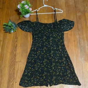 SIZE L dark bluish/green  floral flowy dress